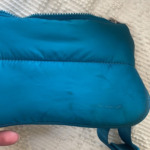 Laundry By Shelli Segal Real Puffer Backpack And Waist Belt Fanny Pack Teal Blue - Picture 8 of 9